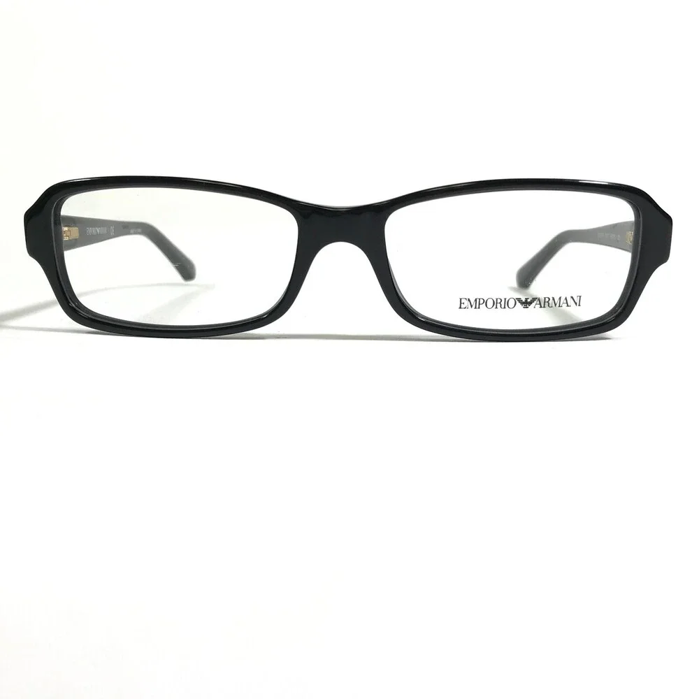 Emporio Armani Eyeglasses Frames EA3016 5017 Black Gold Rectangular 53-16-135